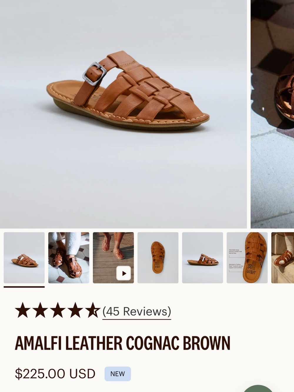 VIBAe Amalfi leather sandal (COGNAC)
